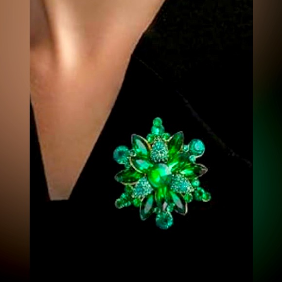Gorgeous Large Vintage Lord Taylor Christmas Green Brooch 25$